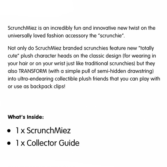 ScrunchMiez Series 1 Girl’s Collectible Scrunchies Moose Toys CLASSIC #20 FUZZLE - Picture 6 of 6